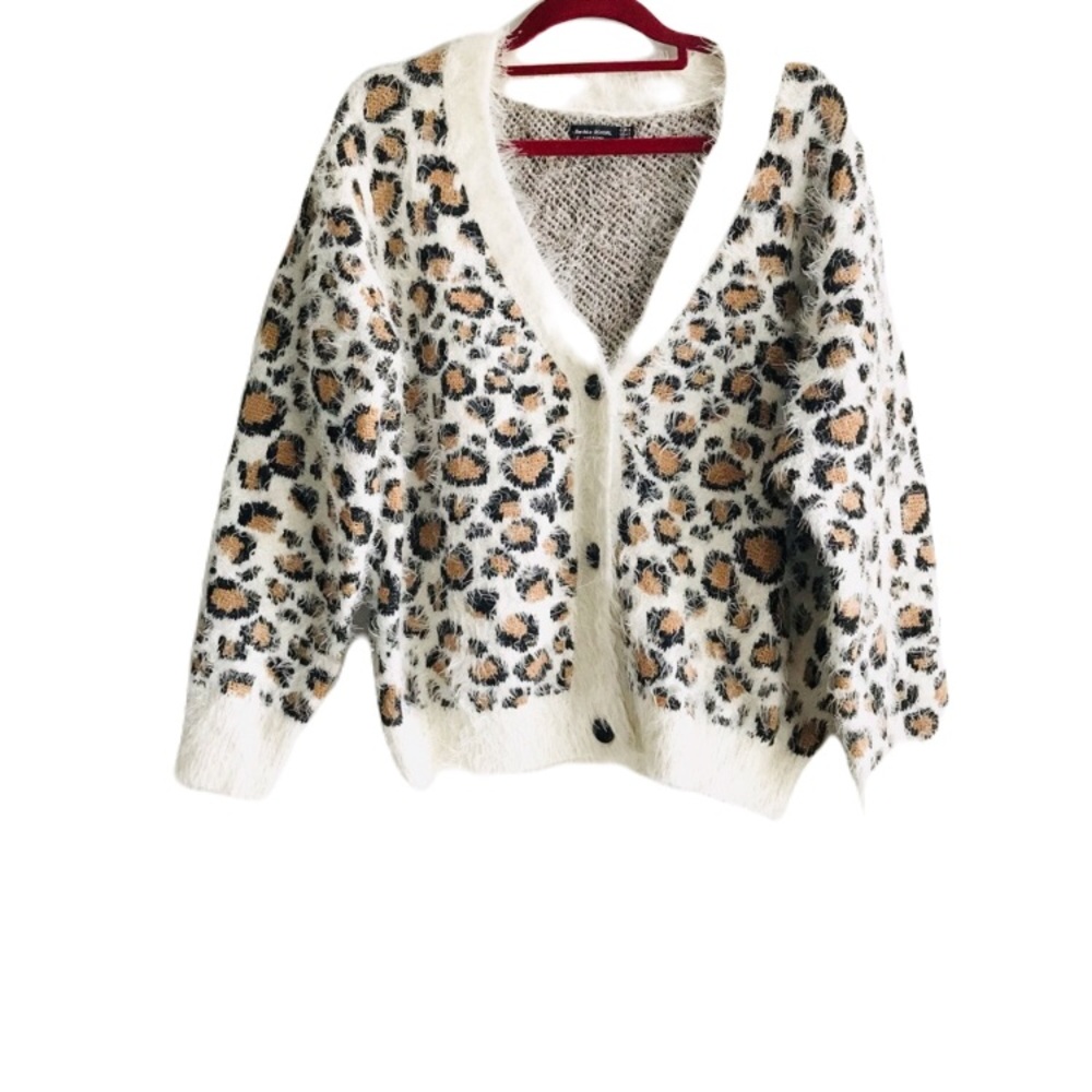 Bershka BSKGirl Size Small Leopard Print Cardigan